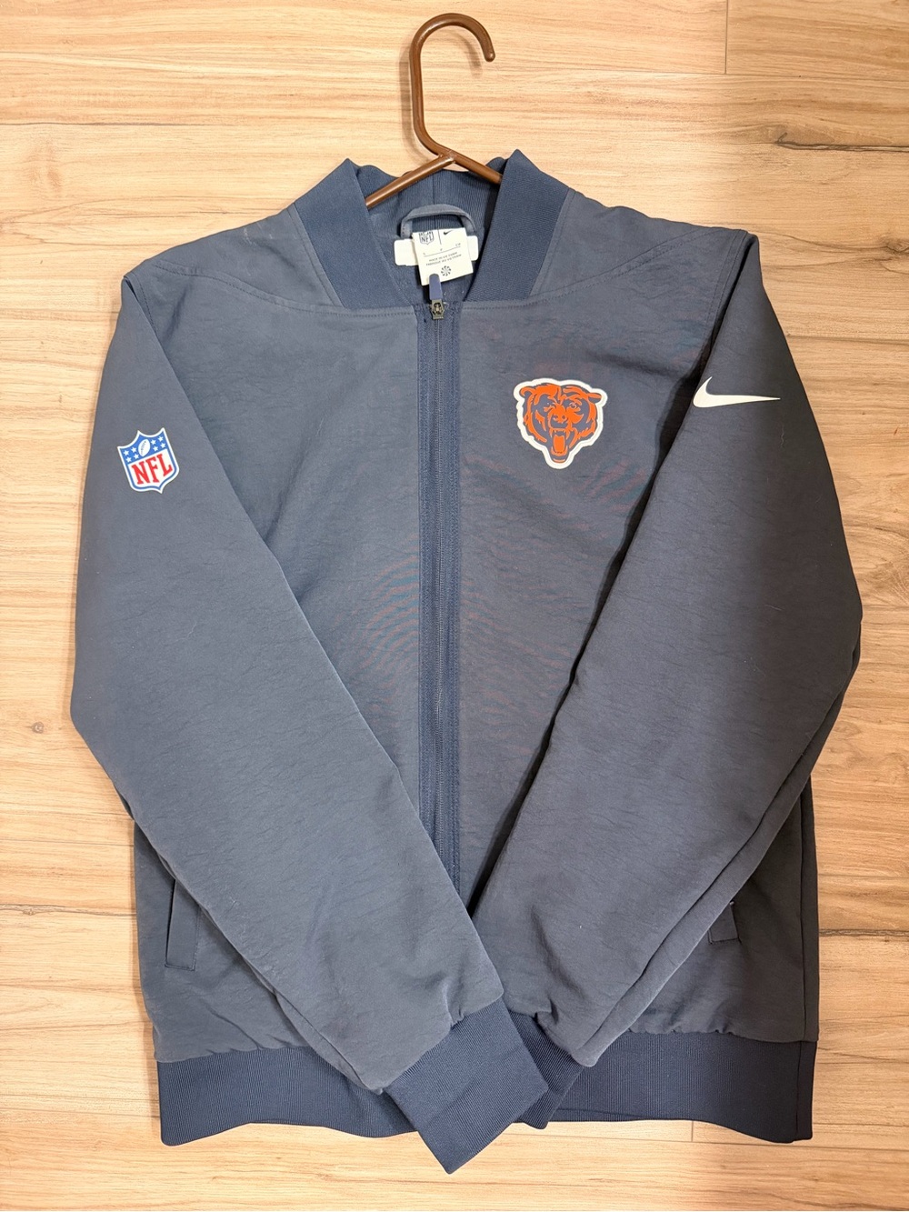 NFL Chicago Bears Dark Navy Bomber Jacket with Team Logo
